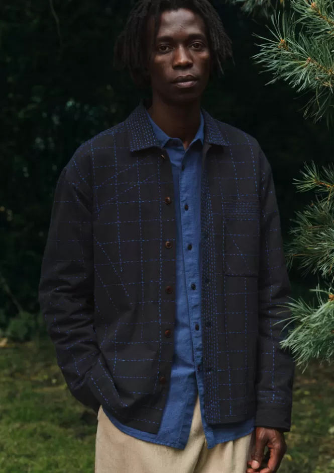 Camicia Artigianale Kantha con Ricamo Astratto - Offerta Esclusiva Abiti Casual Unisex