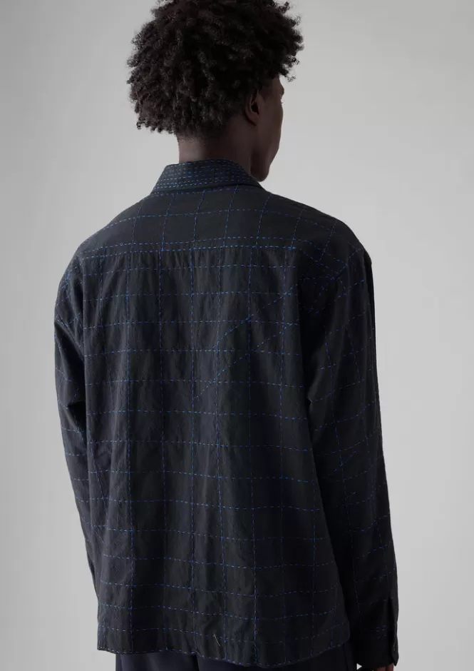 Camicia Artigianale Kantha con Ricamo Astratto - Offerta Esclusiva Abiti Casual Unisex