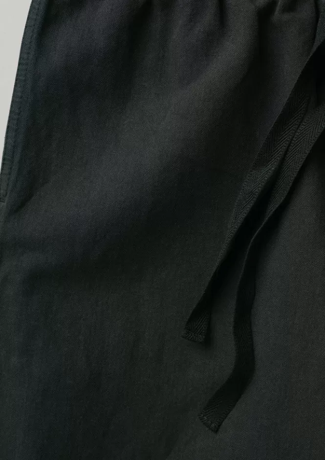 Alfie - Pantaloni Uomo in Lino Tinto a Pigmento con Motivo Spina di Pesce | Vestibilità Classica e Tessuto Naturale