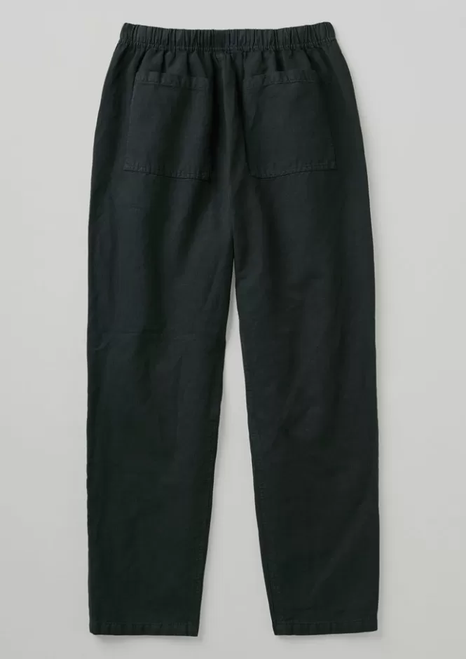 Alfie - Pantaloni Uomo in Lino Tinto a Pigmento con Motivo Spina di Pesce | Vestibilità Classica e Tessuto Naturale