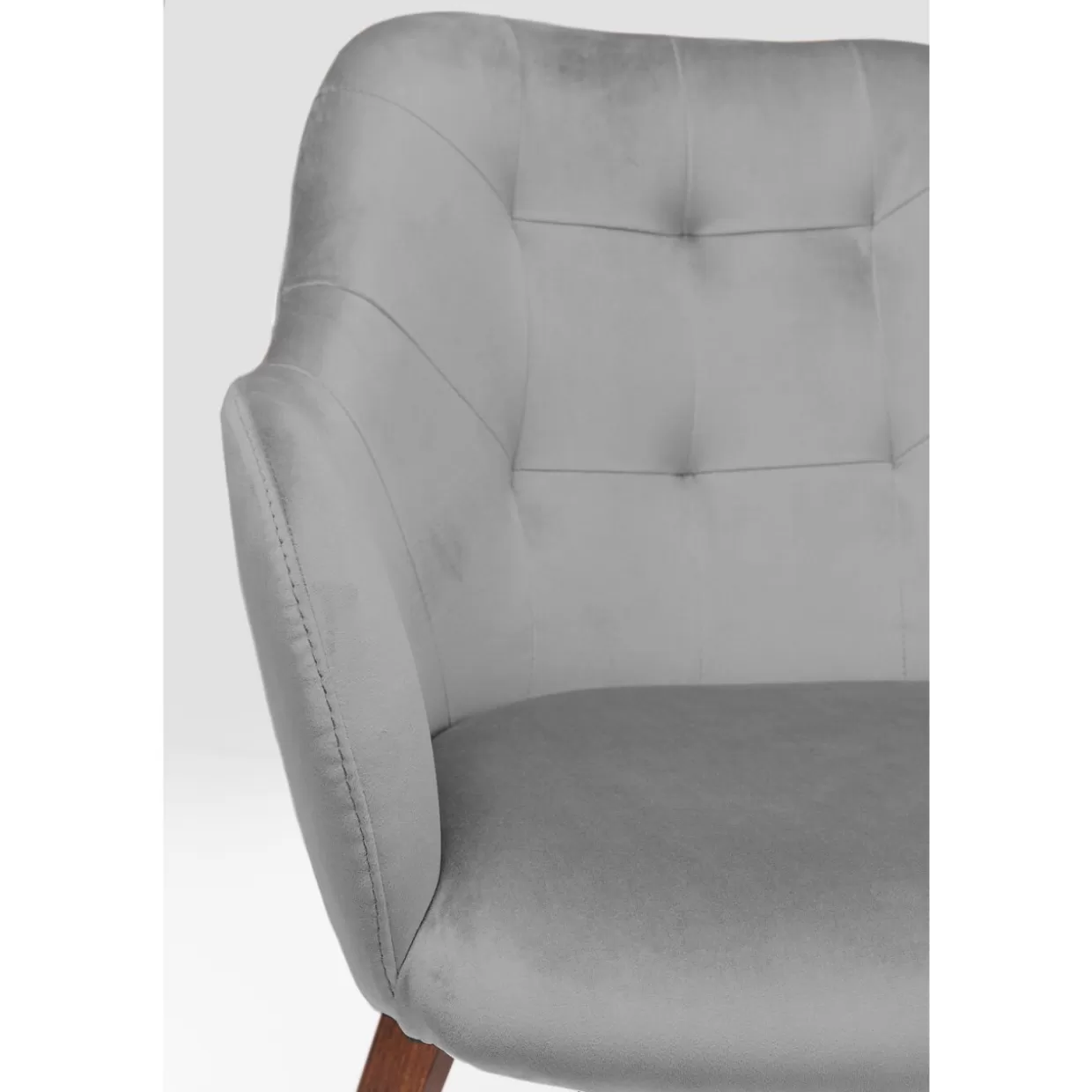 Poltrona Dark Lady in velluto grigio - Design raffinato con braccioli by KARE