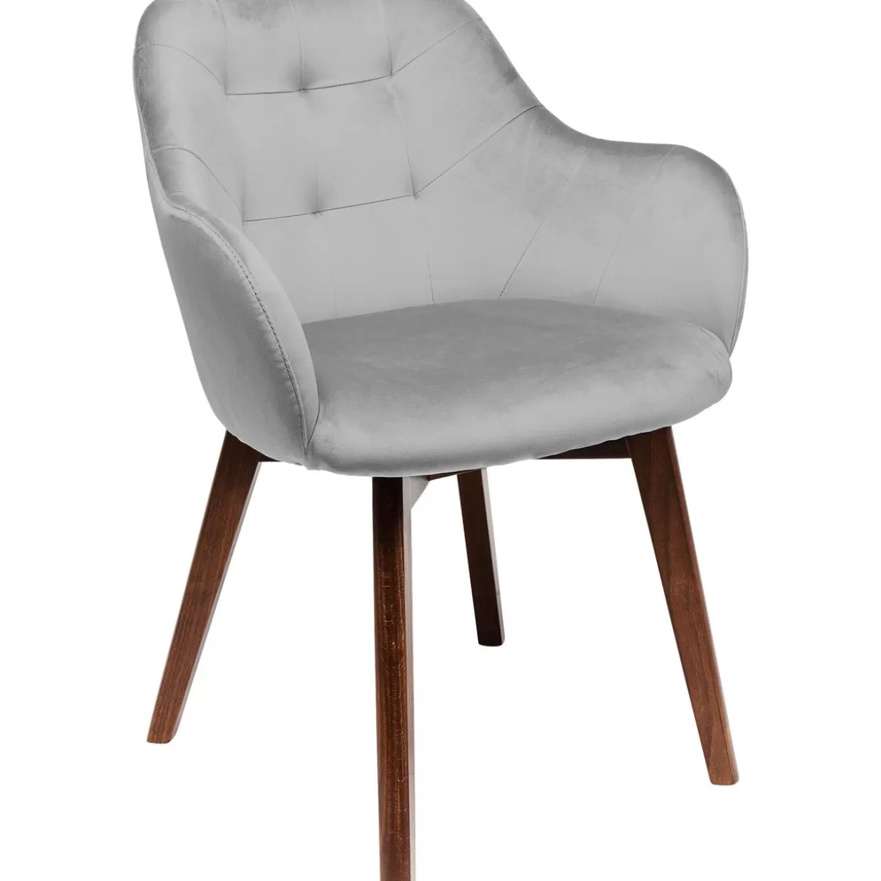 Poltrona Dark Lady in velluto grigio - Design raffinato con braccioli by KARE