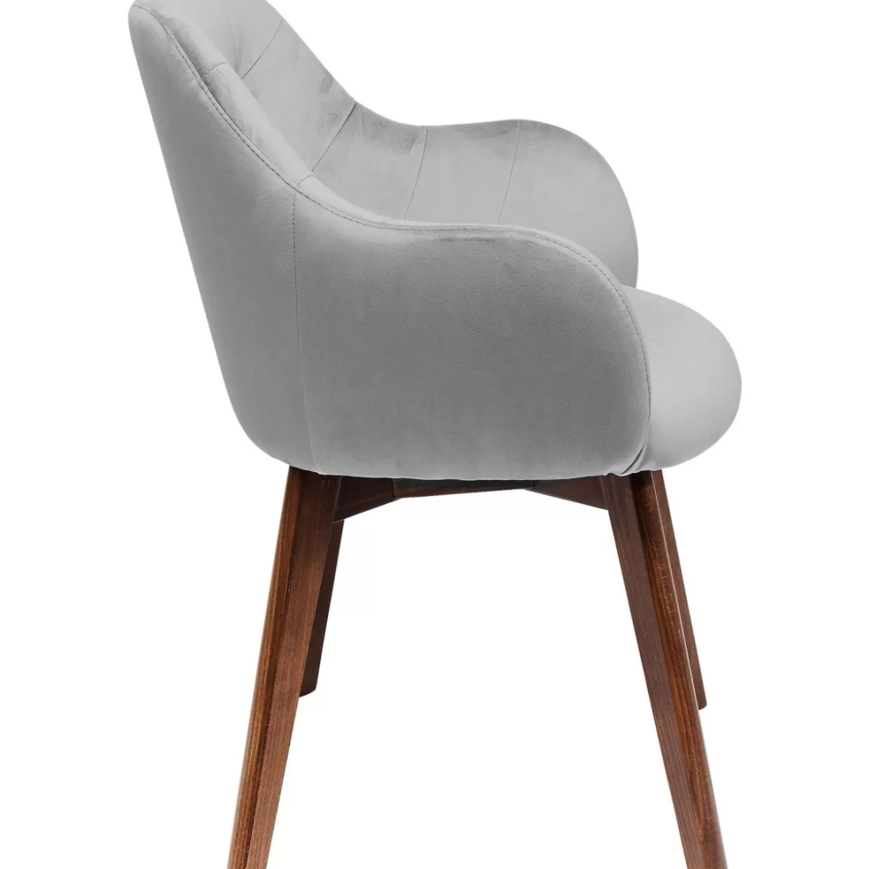 Poltrona Dark Lady in velluto grigio - Design raffinato con braccioli by KARE