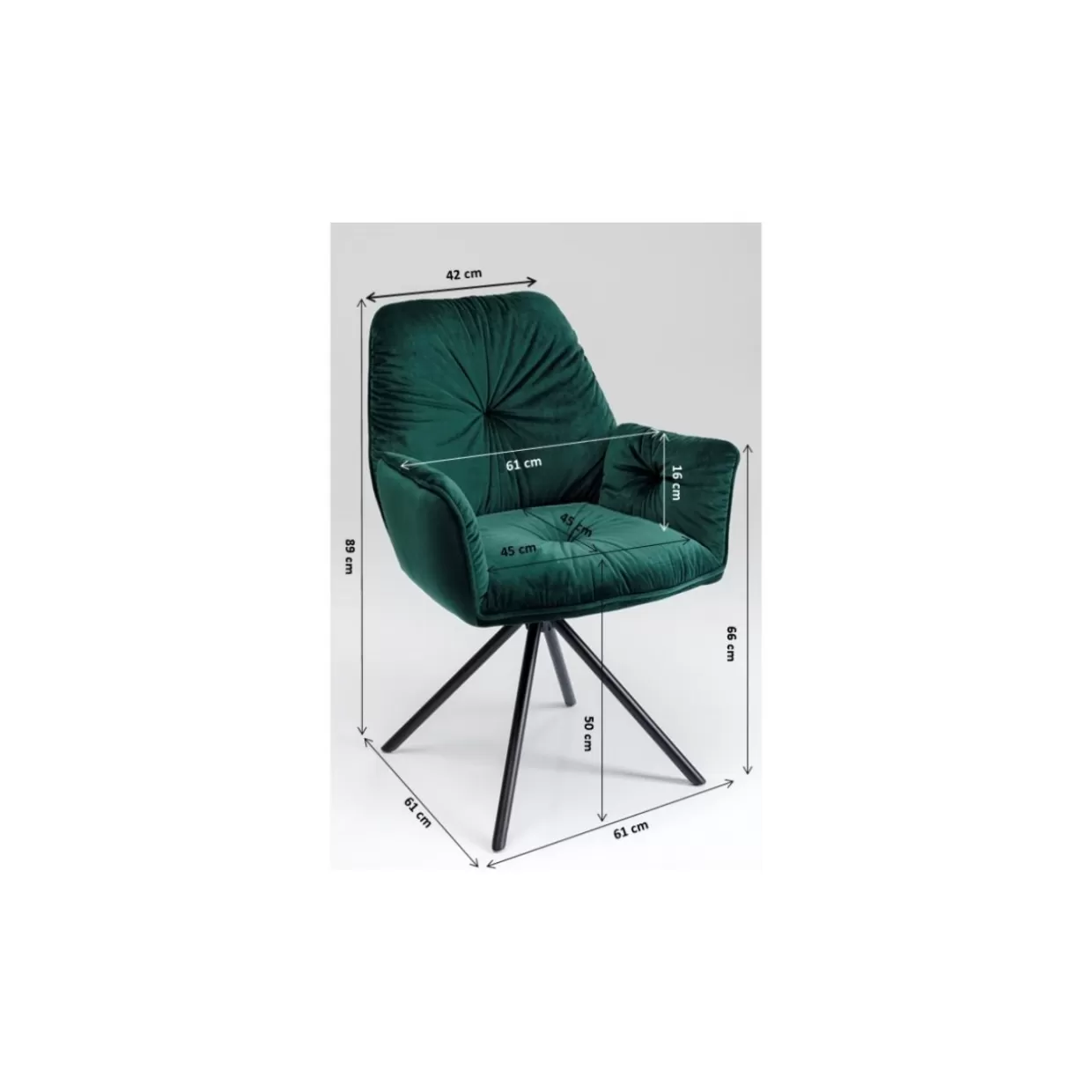 KARE Design - Sedia Moderna Mila con Braccioli, Verde Rilassante e Comodità Ergonomica