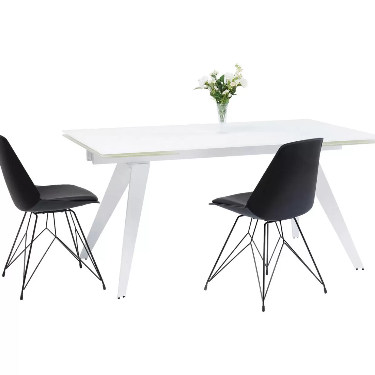 Tavolo estensibile Amsterdam Bianco | Design moderno e funzionale KARE | Larghezza regolabile 160-240 cm, Altezza 90 cm 

(：