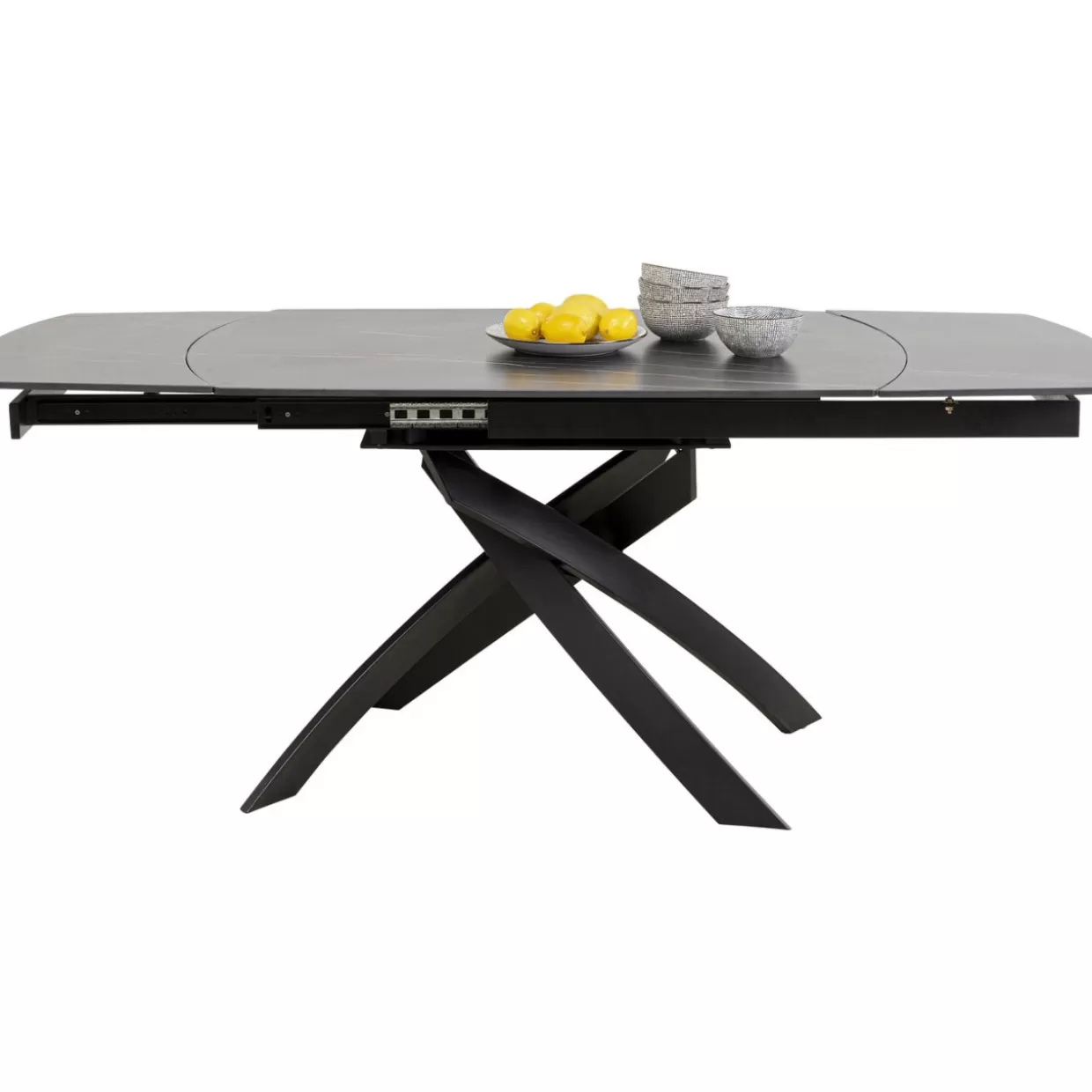 KARE Design Tavolo Estensibile Twist - Nero Elegante, Dimensioni 120 cm (espandibile a 180) x 90 cm, Soluzione Pratica per Spazi Dinamici