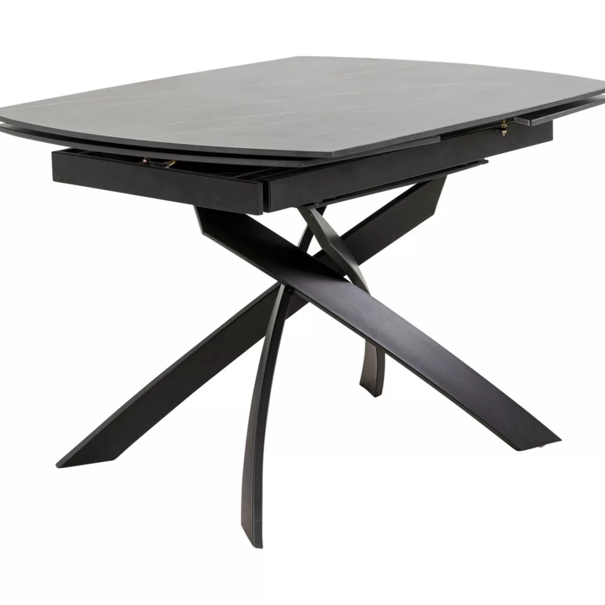 KARE Design Tavolo Estensibile Twist - Nero Elegante, Dimensioni 120 cm (espandibile a 180) x 90 cm, Soluzione Pratica per Spazi Dinamici