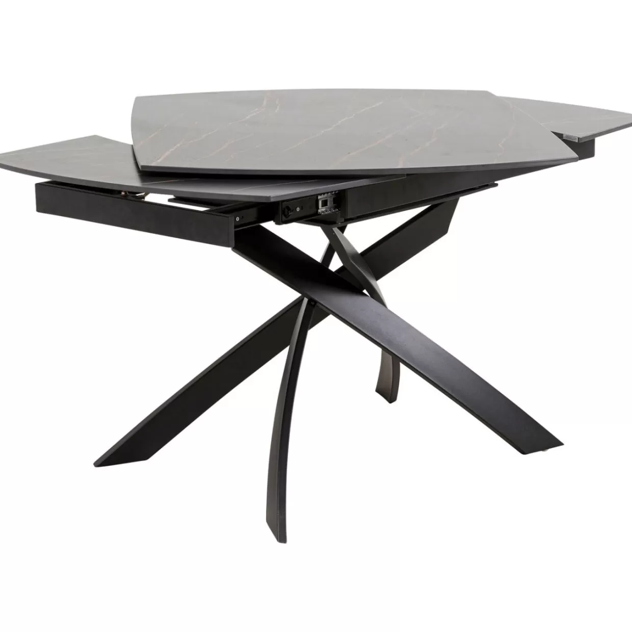 KARE Design Tavolo Estensibile Twist - Nero Elegante, Dimensioni 120 cm (espandibile a 180) x 90 cm, Soluzione Pratica per Spazi Dinamici