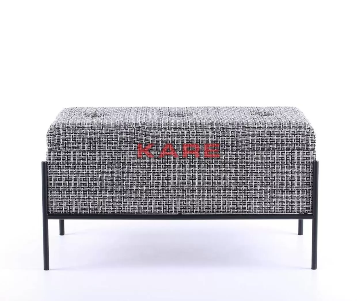 Panche Moderne KARE con Bottoni Decorativi e Vano Portaoggetti - Design Funzionale in Bianco&Nero, Misure Compatte