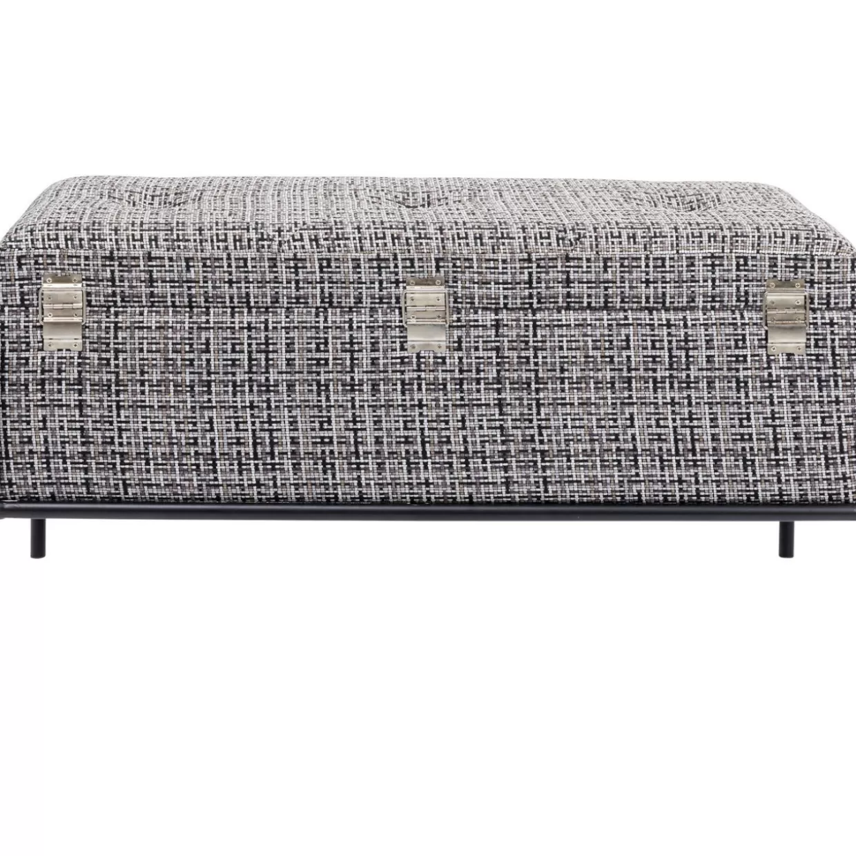 Panche Moderne KARE con Bottoni Decorativi e Vano Portaoggetti - Design Funzionale in Bianco&Nero, Misure Compatte