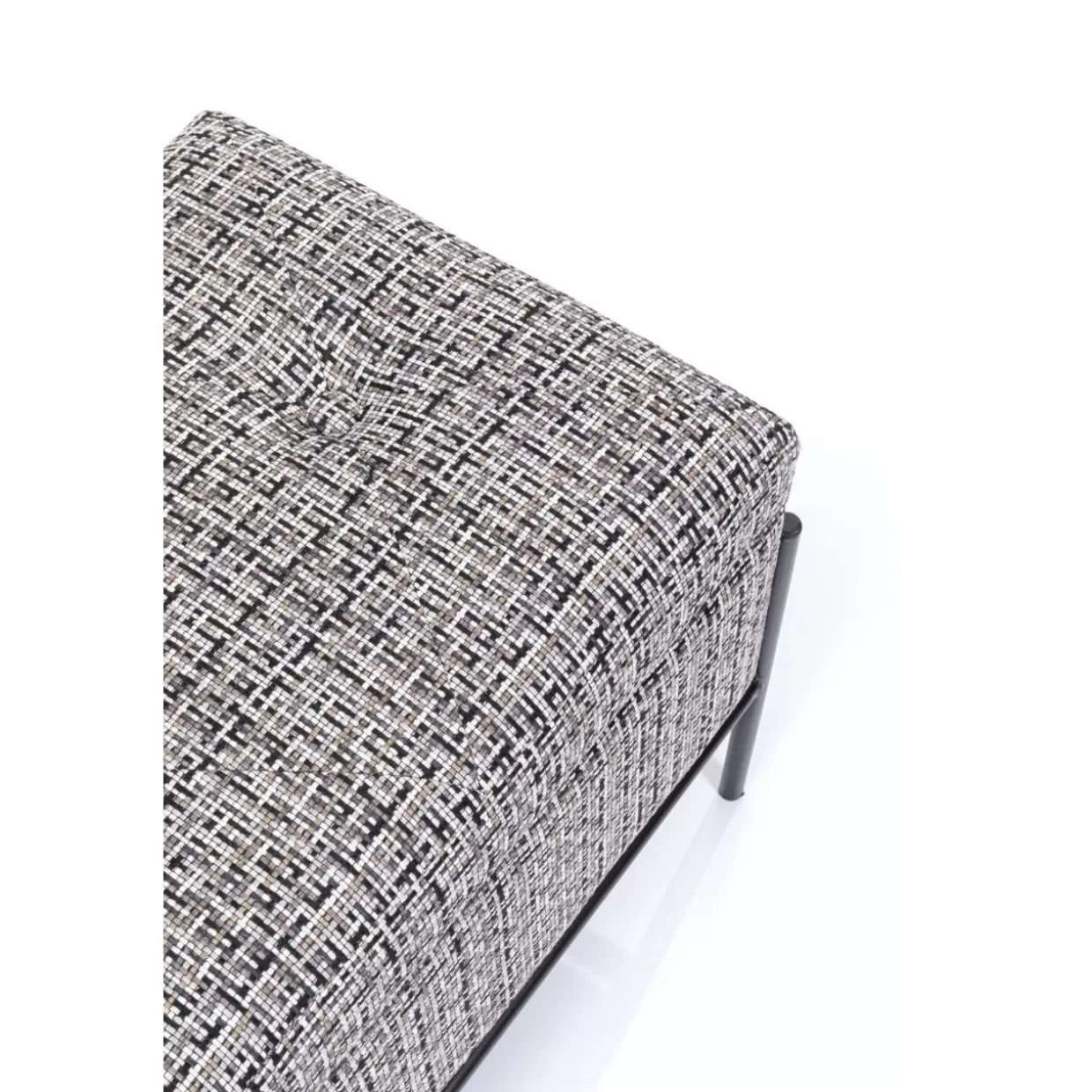 Panche Moderne KARE con Bottoni Decorativi e Vano Portaoggetti - Design Funzionale in Bianco&Nero, Misure Compatte