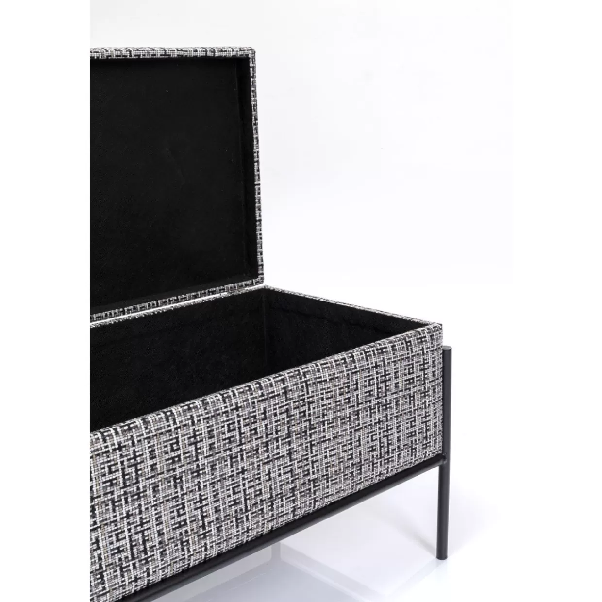 Panche Moderne KARE con Bottoni Decorativi e Vano Portaoggetti - Design Funzionale in Bianco&Nero, Misure Compatte