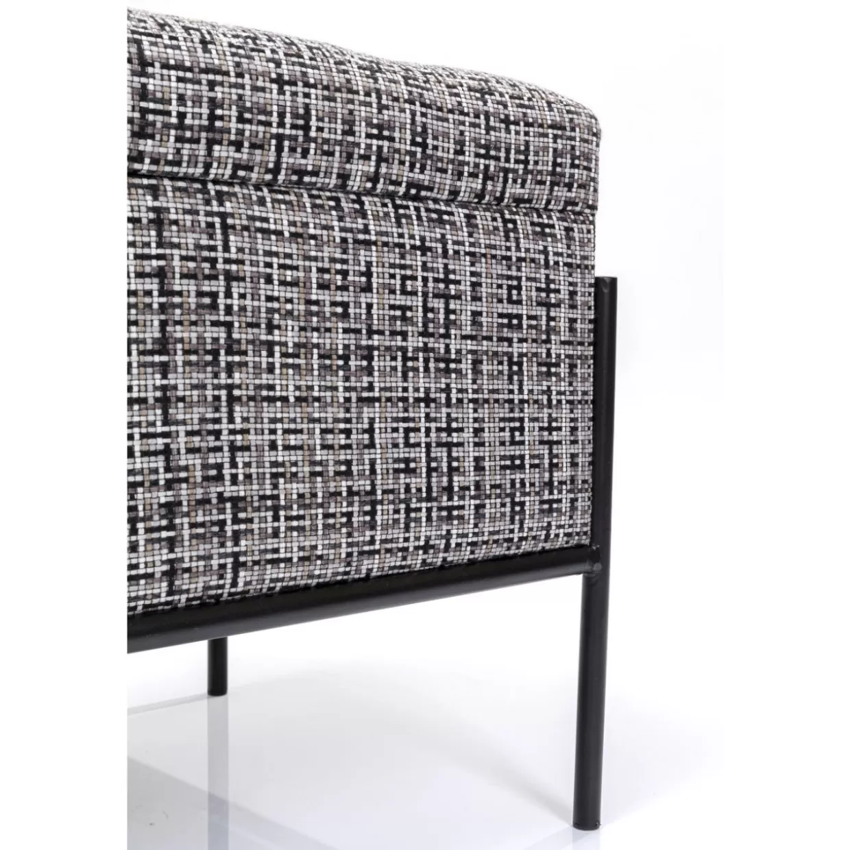 Panche Moderne KARE con Bottoni Decorativi e Vano Portaoggetti - Design Funzionale in Bianco&Nero, Misure Compatte