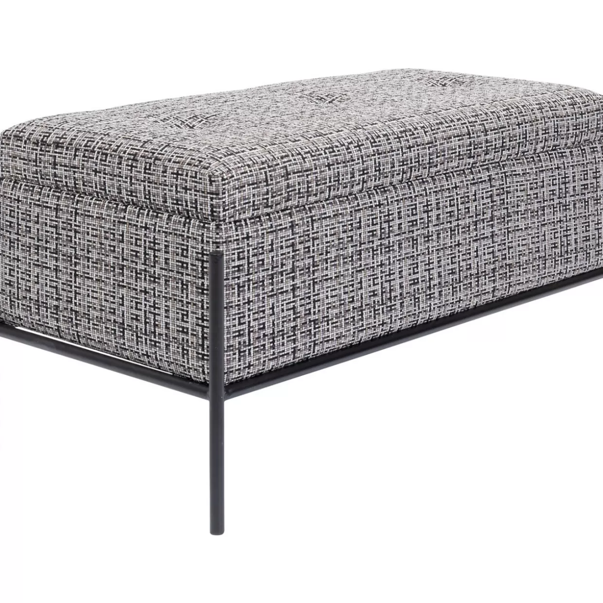Panche Moderne KARE con Bottoni Decorativi e Vano Portaoggetti - Design Funzionale in Bianco&Nero, Misure Compatte