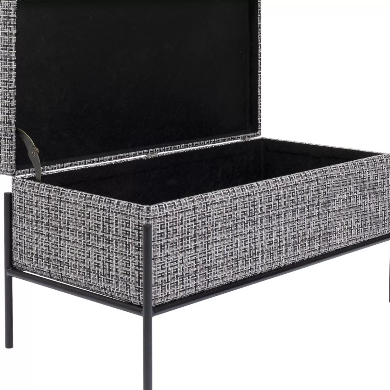 Panche Moderne KARE con Bottoni Decorativi e Vano Portaoggetti - Design Funzionale in Bianco&Nero, Misure Compatte