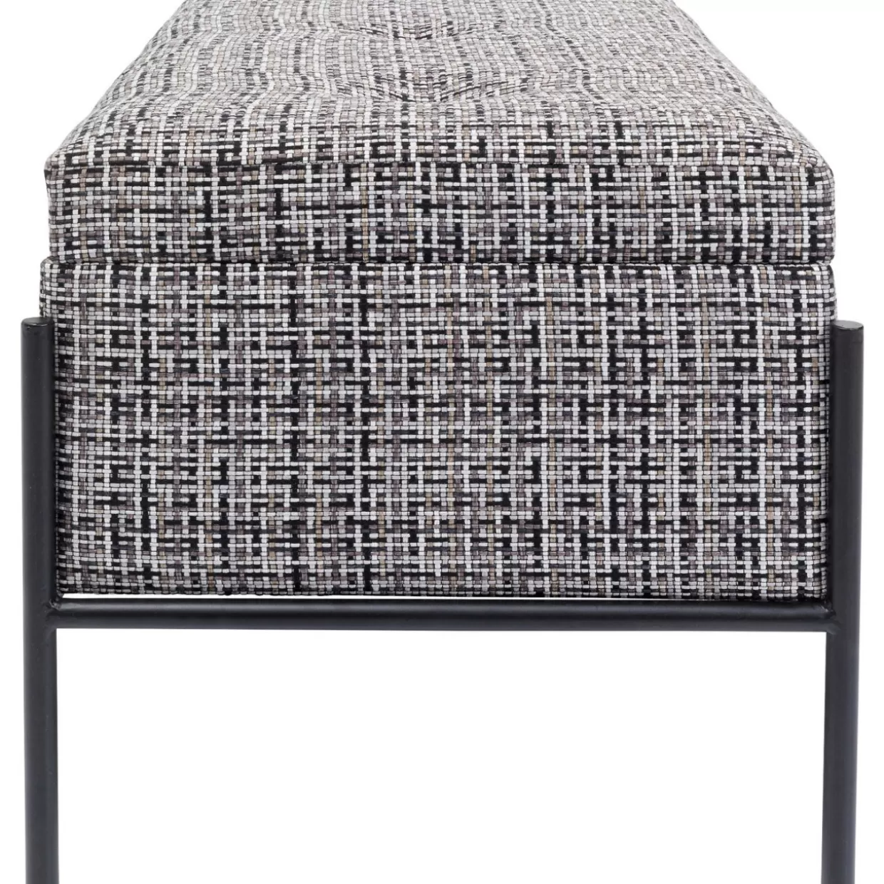 Panche Moderne KARE con Bottoni Decorativi e Vano Portaoggetti - Design Funzionale in Bianco&Nero, Misure Compatte