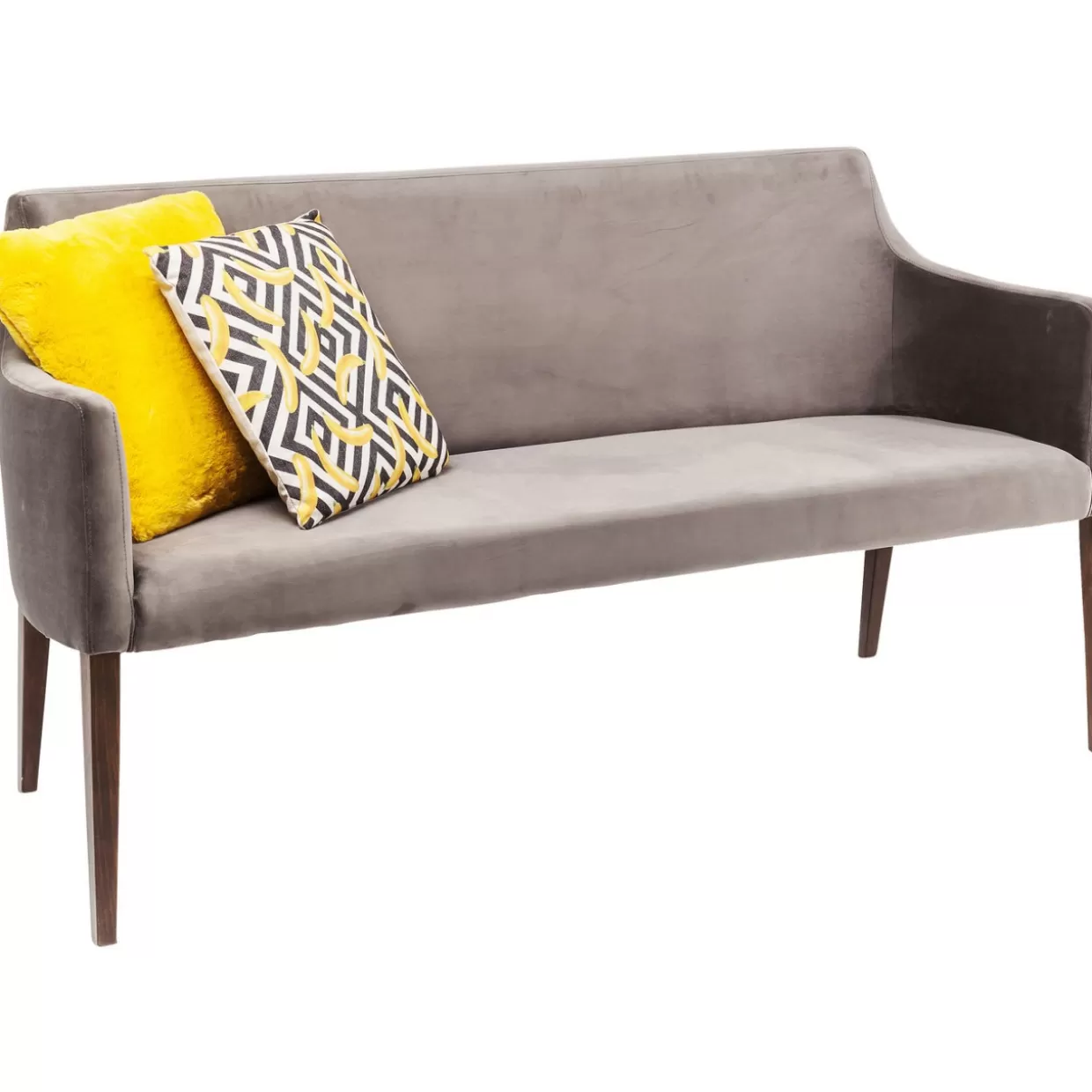 Panche Eleganti KARE Design in Velluto Grigio Antracite - Modello Bank per Soggiorno Moderno