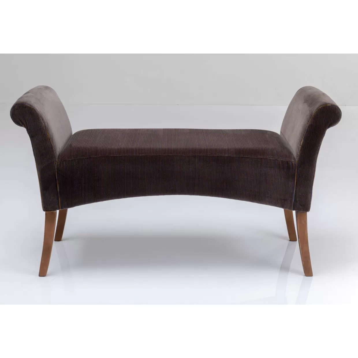 KARE Design - Panche Moderne con Rivestimento in Velluto Motley, Colore Marrone Borgogna per Soggiorno Accogliente