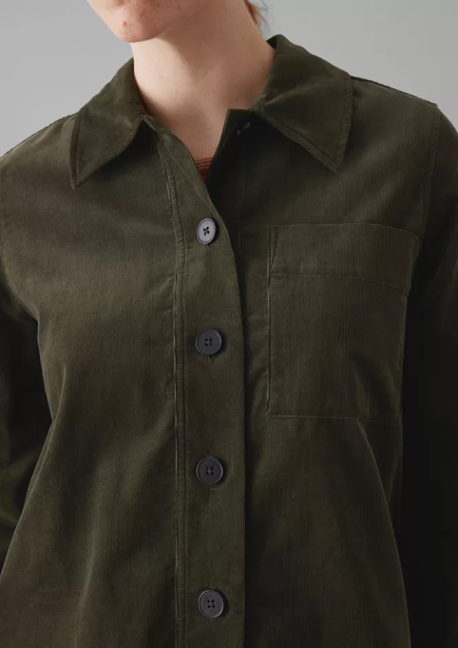Camicia Donna in Velluto Cord Biologico con Tasche Aplique - Promo Abbigliamento Casual Elegante
