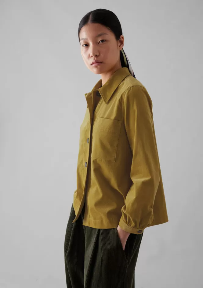 Baya Camicia Donna in Corduroy Biologico con Tascone Frontale | Design Funzionale e Confezione Artigianale