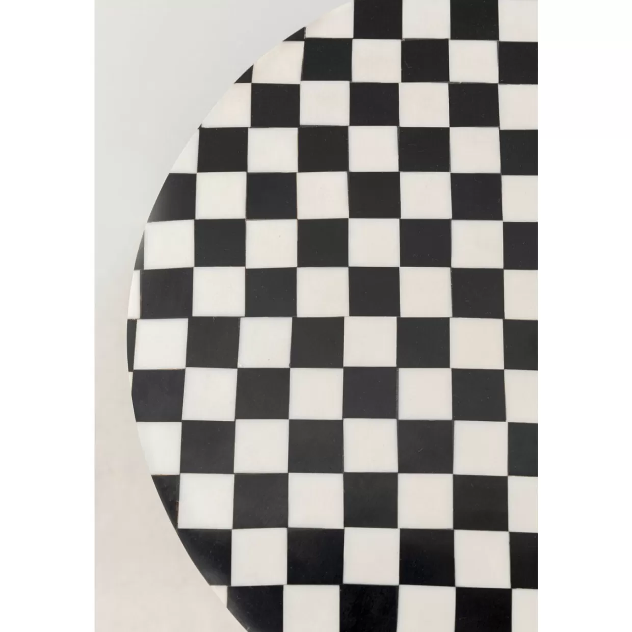 Tavolino da Salotto Domero Scacchi Bianco e Nero - Design Elegante KARE, Diametro 25 cm