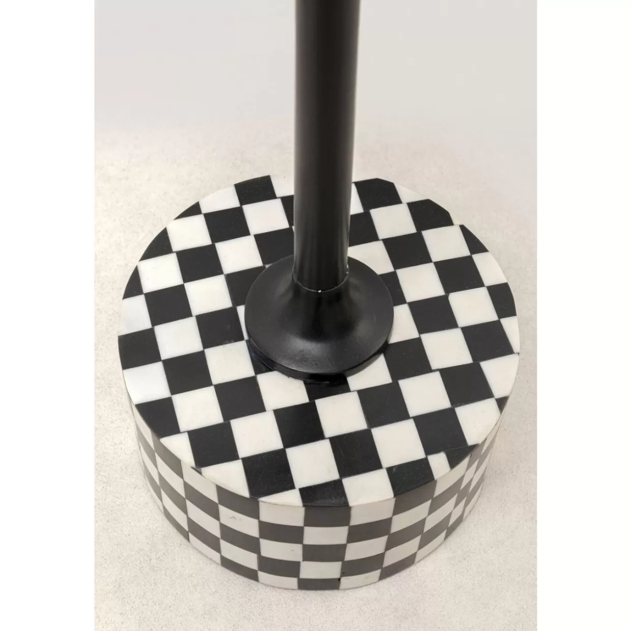 Tavolino da Salotto Domero Scacchi Bianco e Nero - Design Elegante KARE, Diametro 25 cm