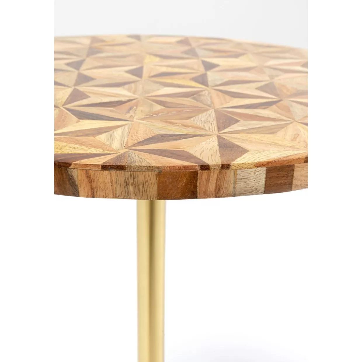 Tavolino Contemporaneo Domero Geo - Design Geometrico in Tonalità Marrone, Diametro 40cm per Arredamento Moderno