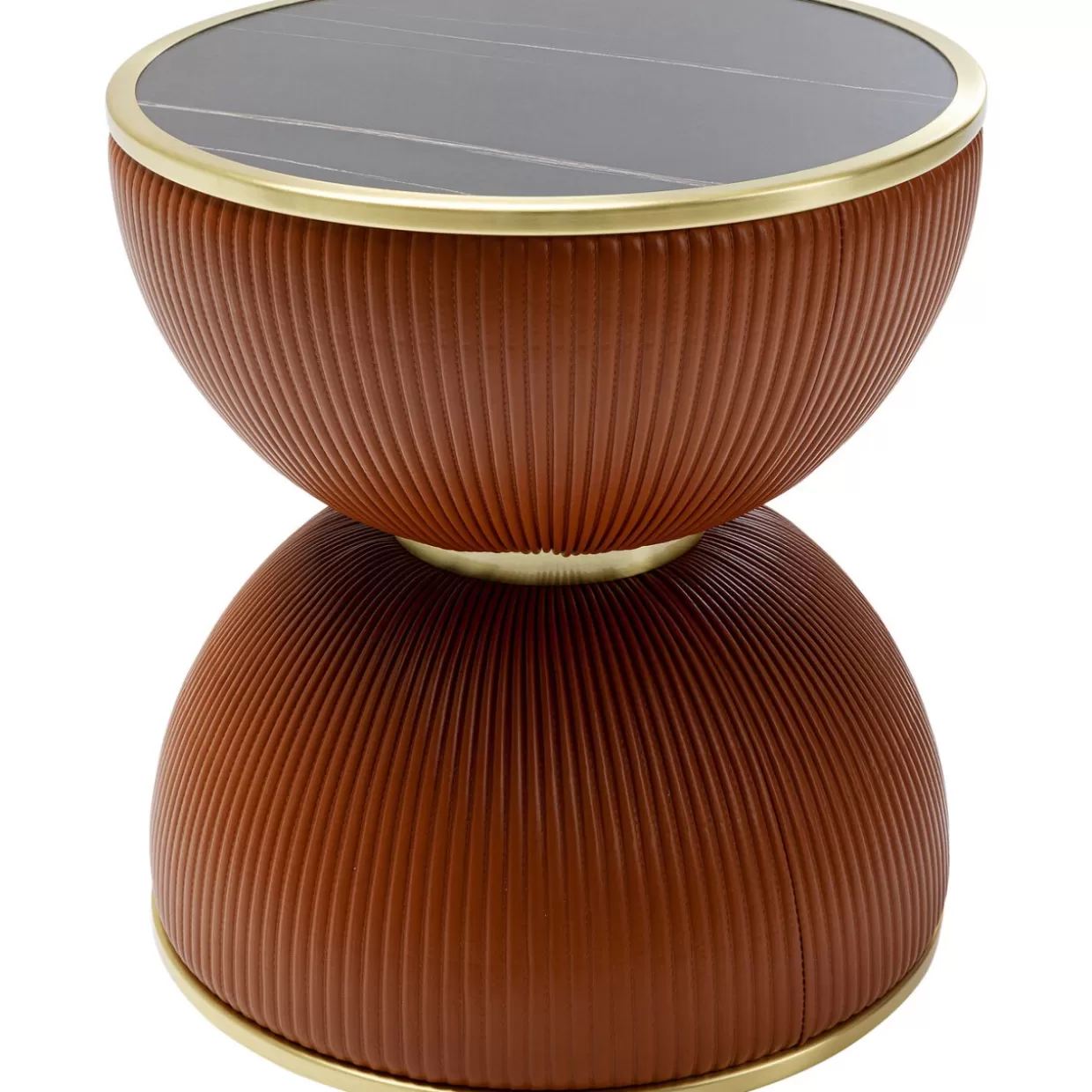 KARE Design Tavolino Contemporaneo Vegas Illimitato | Complemento d'Arredo Arancione Brillante con Base Ø47 cm