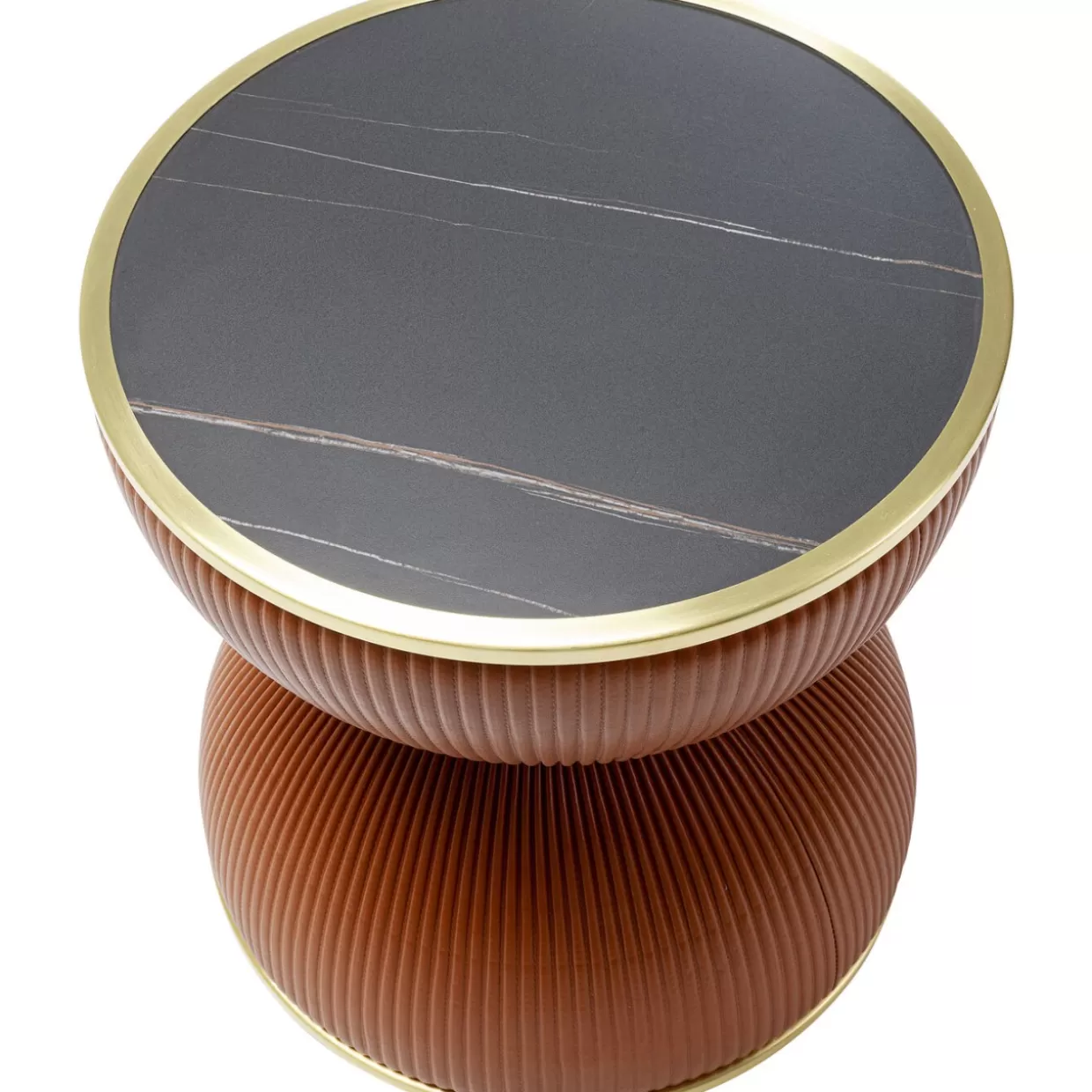 KARE Design Tavolino Contemporaneo Vegas Illimitato | Complemento d'Arredo Arancione Brillante con Base Ø47 cm