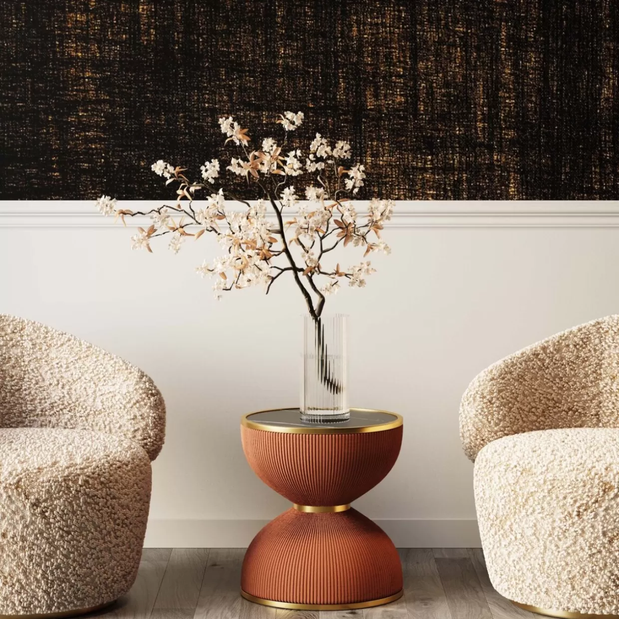 KARE Design Tavolino Contemporaneo Vegas Illimitato | Complemento d'Arredo Arancione Brillante con Base Ø47 cm