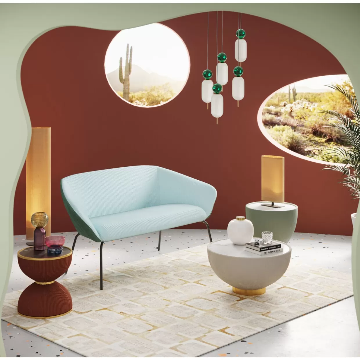 KARE Design Tavolino Contemporaneo Vegas Illimitato | Complemento d'Arredo Arancione Brillante con Base Ø47 cm