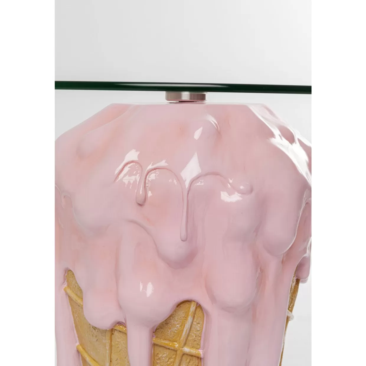 KARE Design - Tavolino Contemporaneo Gelato Ø48 cm, Complemento d'Arredo per Soggiorno Moderno