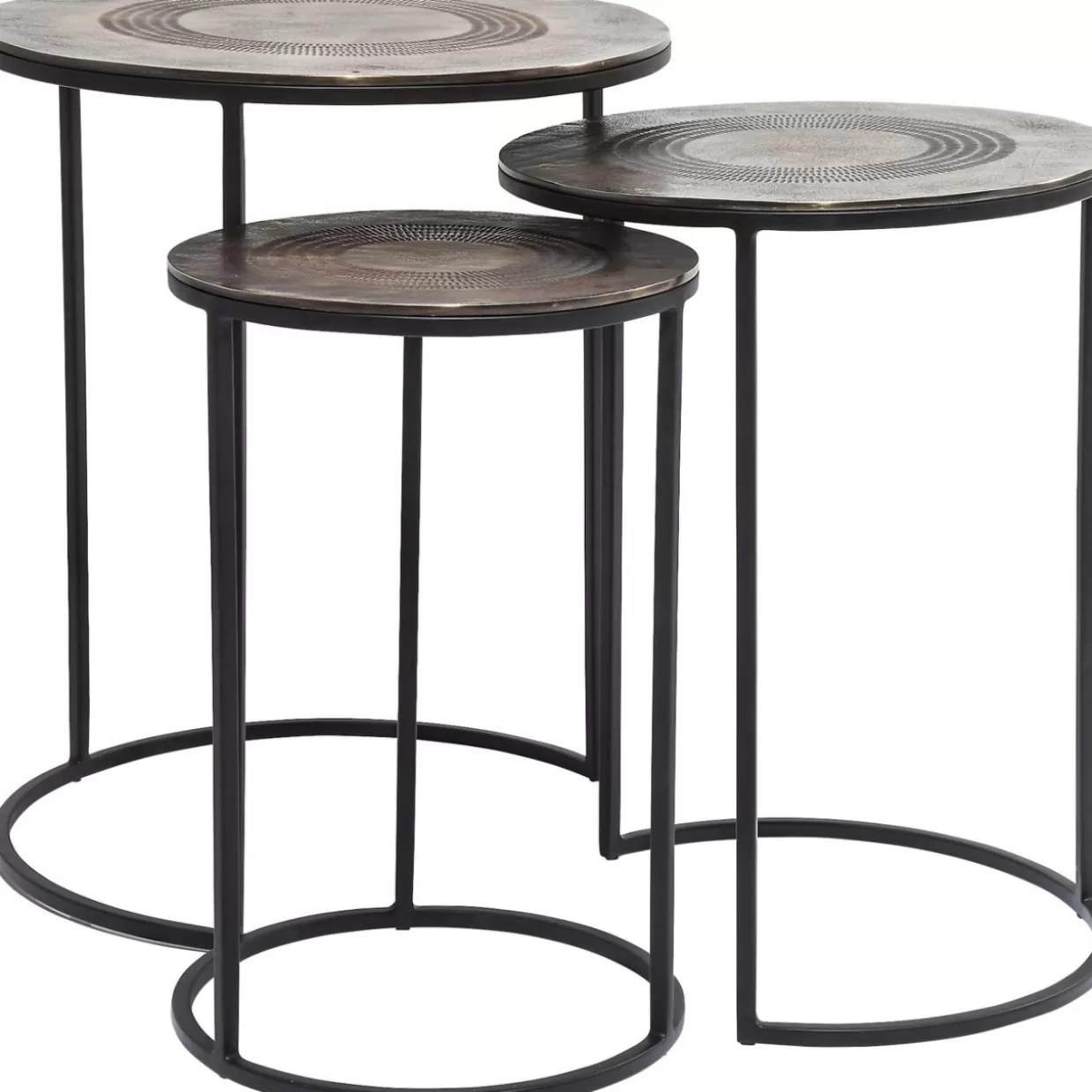 Tavolini da Salotto Marrakech - Set di 3 con Design Esotico, Diametro 48cm, Collezione KARE