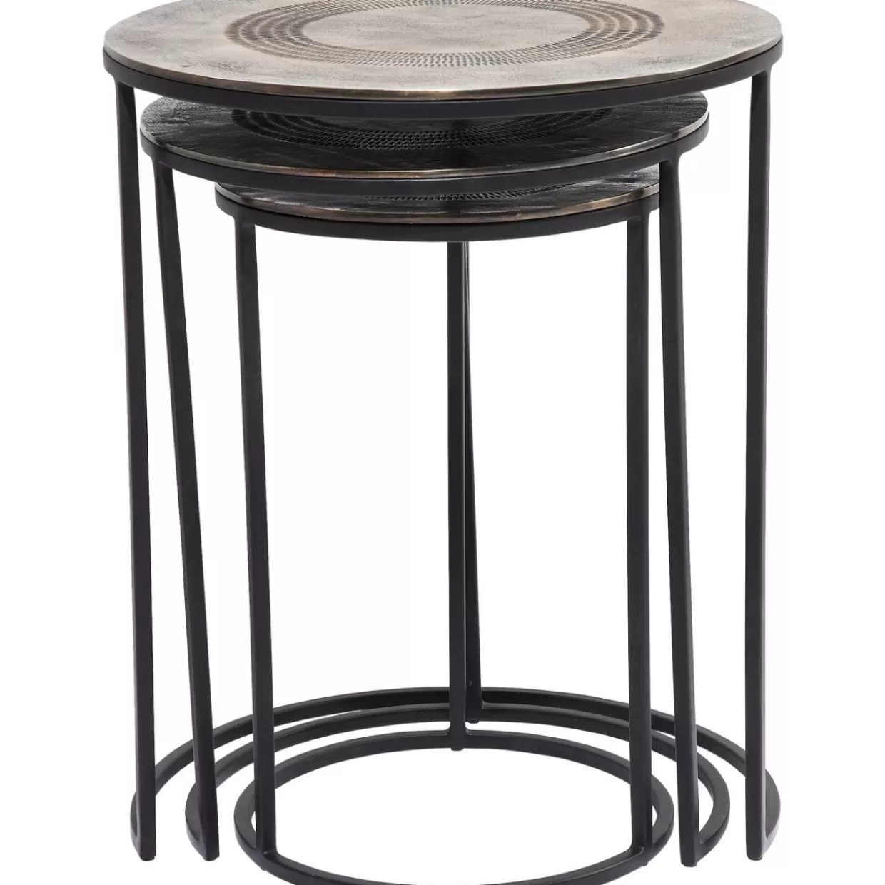 Tavolini da Salotto Marrakech - Set di 3 con Design Esotico, Diametro 48cm, Collezione KARE