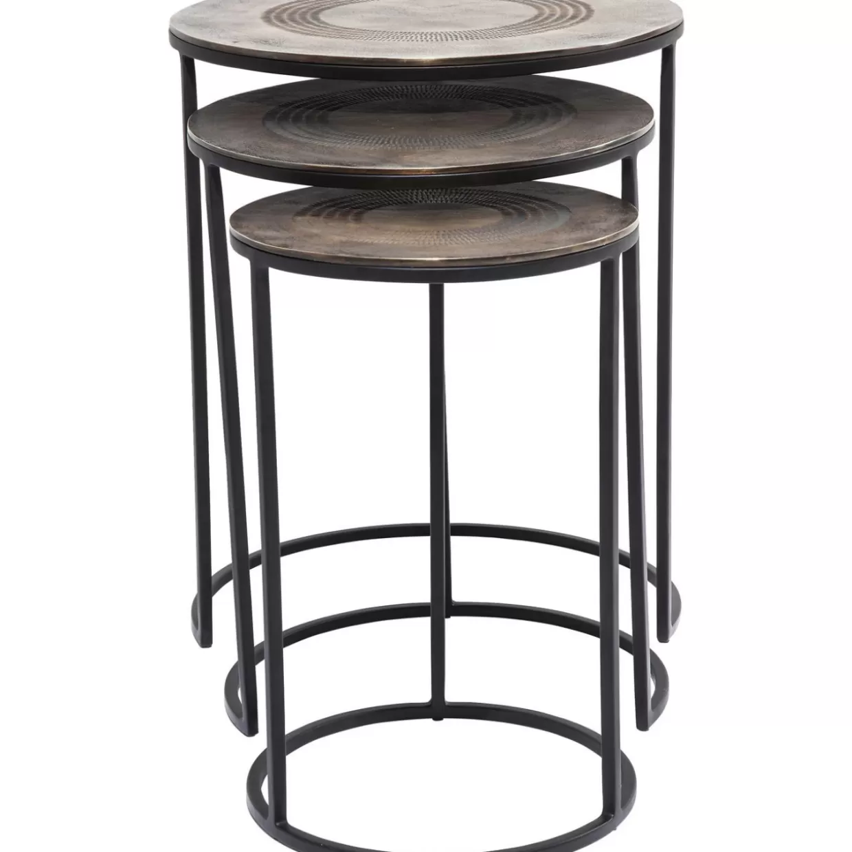 Tavolini da Salotto Marrakech - Set di 3 con Design Esotico, Diametro 48cm, Collezione KARE