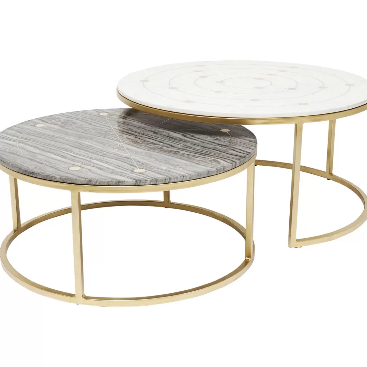 KARE - Tavolini da Design Linea Mystic: Set di 2 tavolini rotondi Ø90cm, stile moderno per arredamento contemporaneo