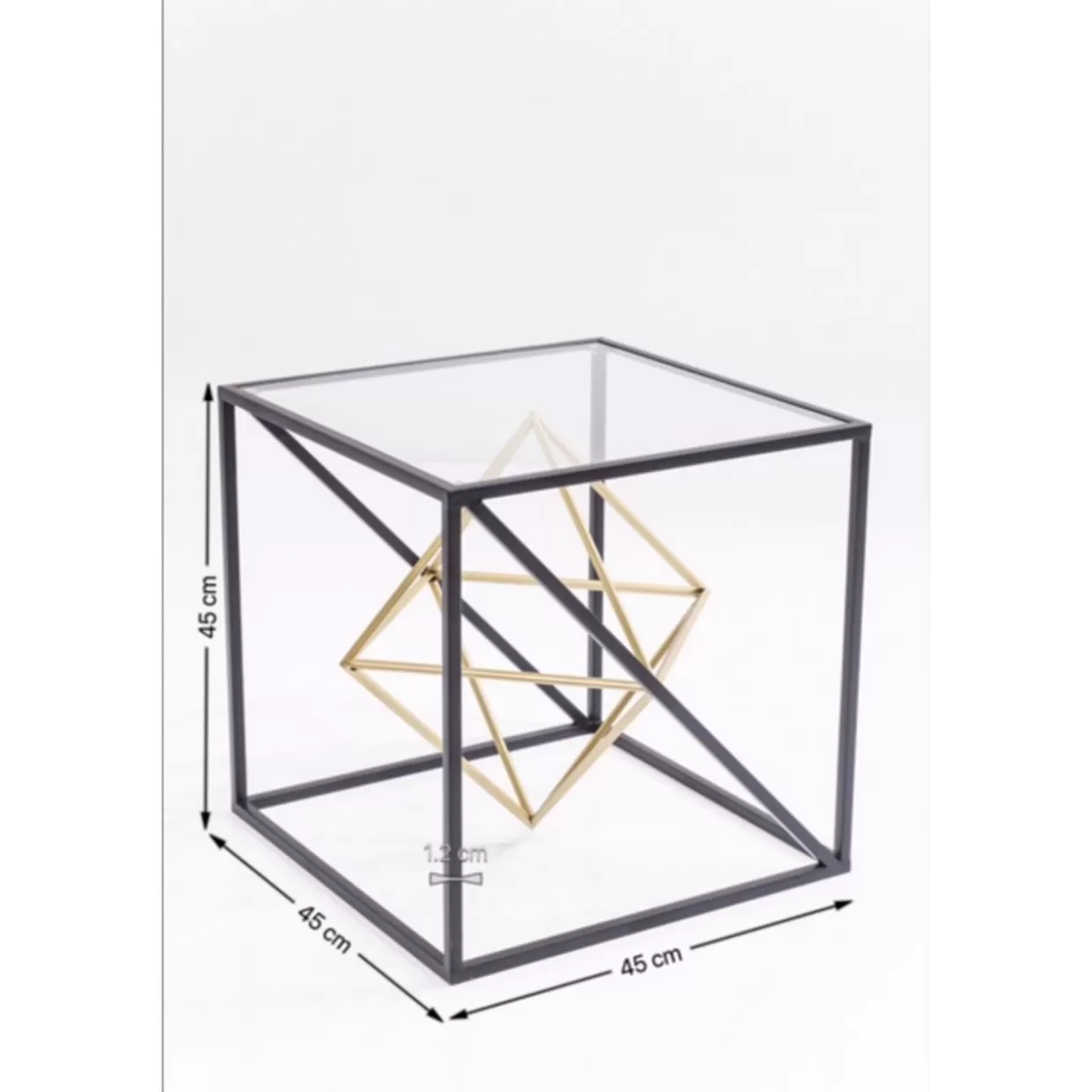 KARE Tavolino Design Prisma 45x45 - Complemento d'Arredo Geometrico per Interni Moderni