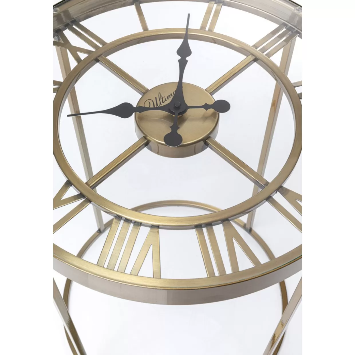 Tavolino Roman in Ottone Anticato KARE - Complemento d'Arredo Stile Vintage con Base Ø42cm, Design Esclusivo per Interni Ricercati