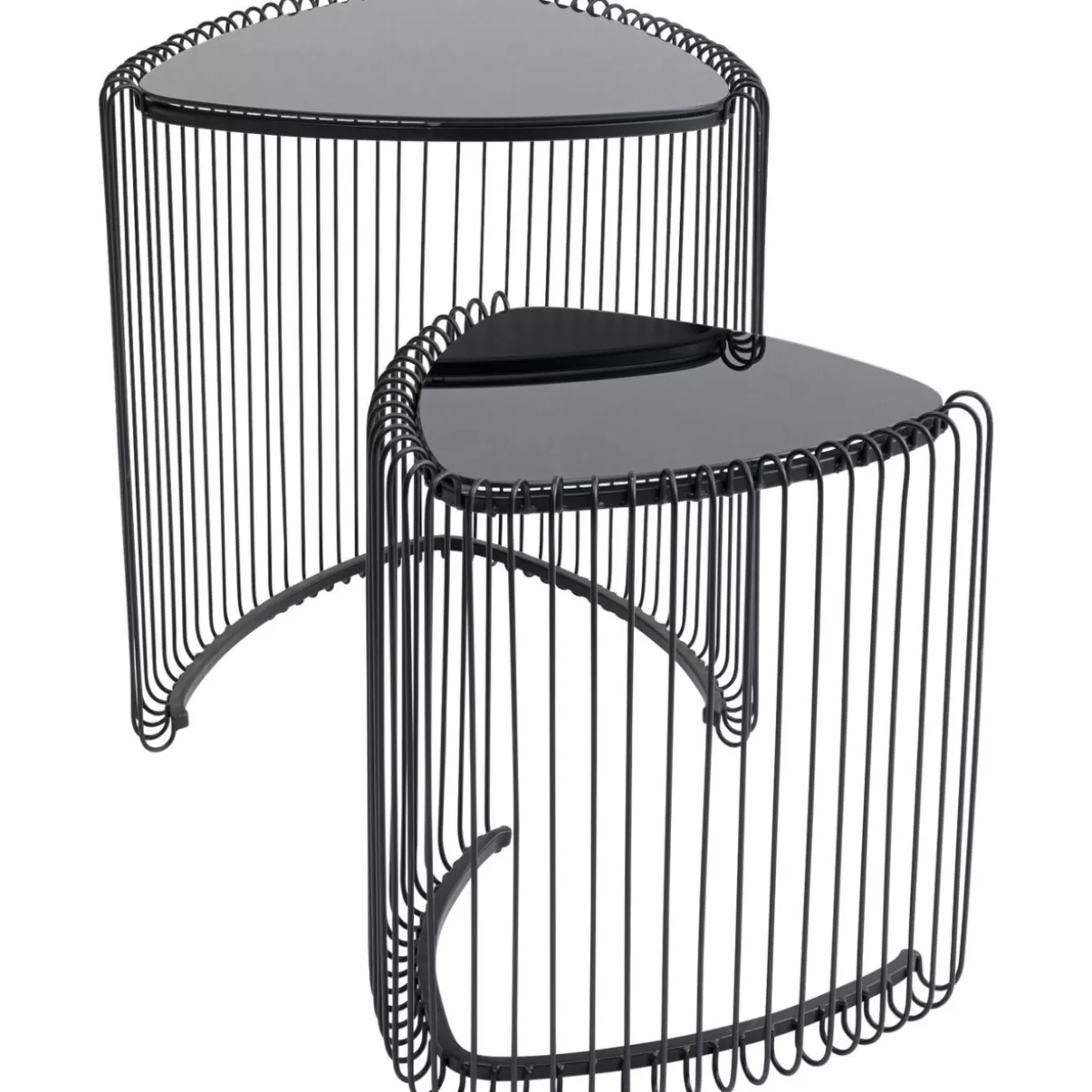 Tavolini moderni KARE con struttura triangolare in filo metallico - Nero opaco, confezione coppia 

(Alternativa più creativa: Coppia di tavolini geometrici KARE Design in ferro verniciato - Forma triangolare contemporanea per soggiorno)