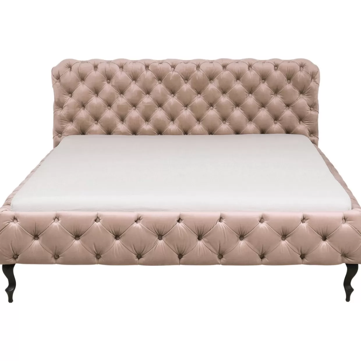 Letto Matrimoniale KARE Design in Velluto Ecru 180x200 - Modello Desire con Rivestimento Premium, Design Accogliente per Camera da Letto Contemporanea