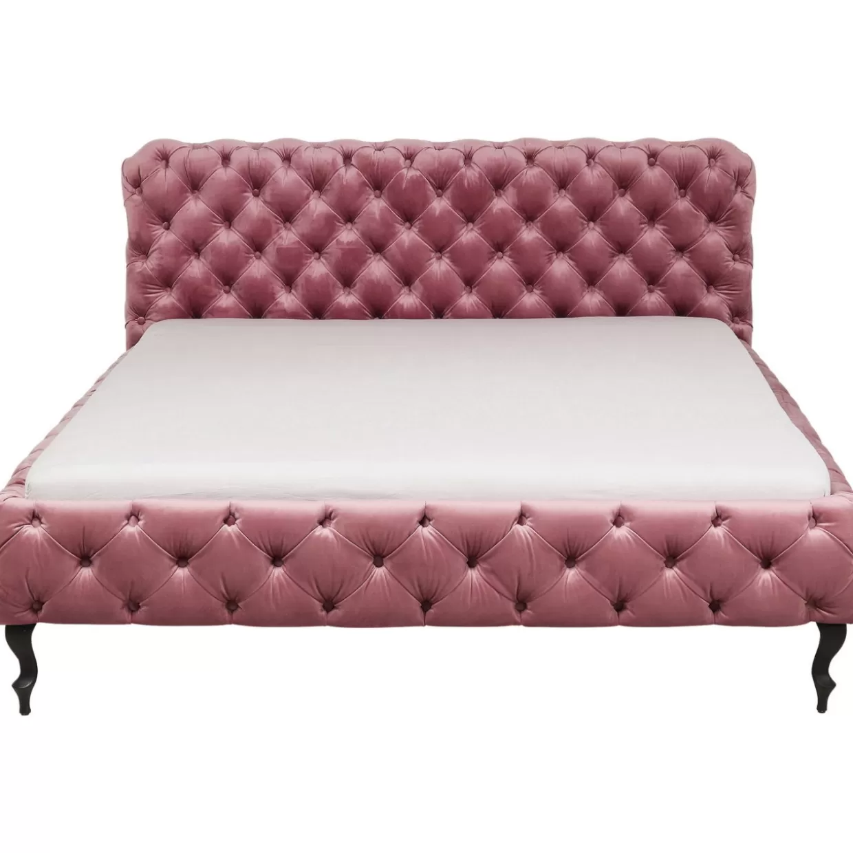 Letto Matrimoniale Desiderio in Velluto Rosa 180x200 cm – Design Moderno e Confortevole by Kare