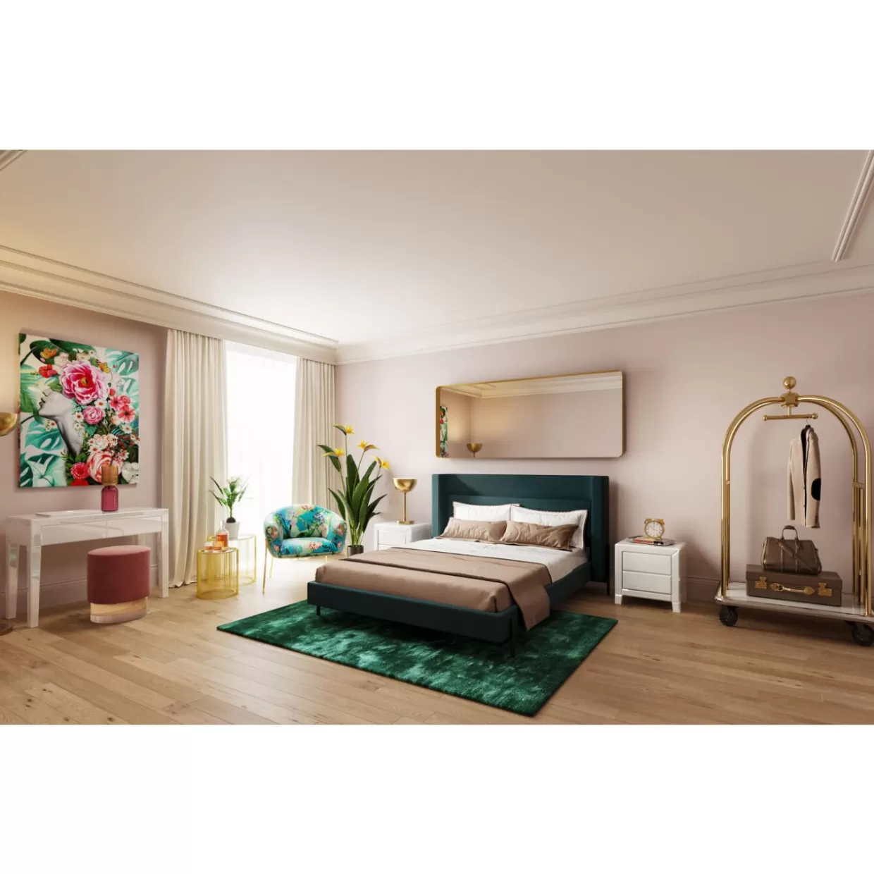 Letto Tivoli Verde di KARE Design - Moderno e Spazioso 160x200 cm 

Naturale evoluzione del modello classico con finiture ecosostenibili