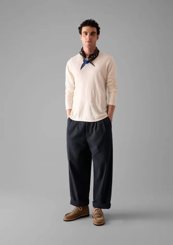 Pantaloni comodi in cotone Store Bill - Taglio a zampa d'elefante per look urbani