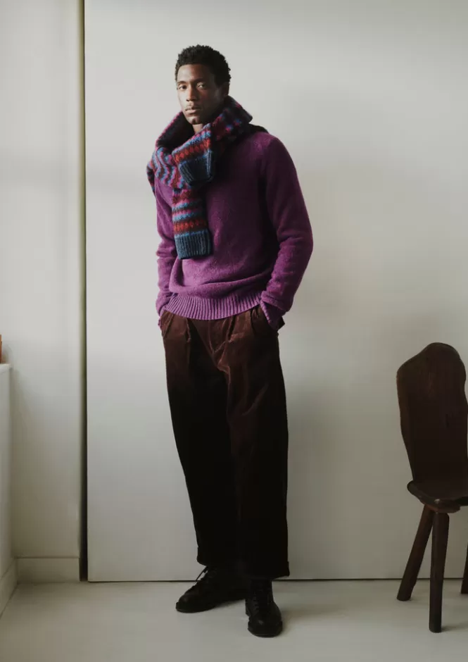 Pantaloni Bill in Velluto Organico - Modello Confortevole a Zampa d'Elefante con Fascia Cord Rinforzata