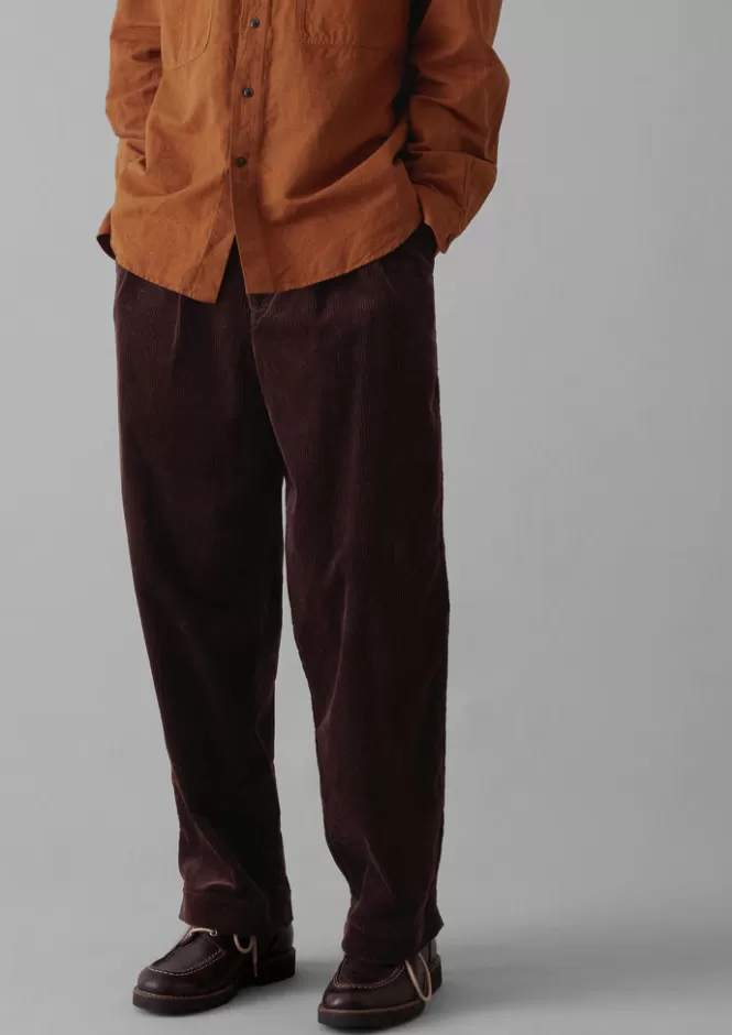 Pantaloni Bill in Velluto Organico - Modello Confortevole a Zampa d'Elefante con Fascia Cord Rinforzata