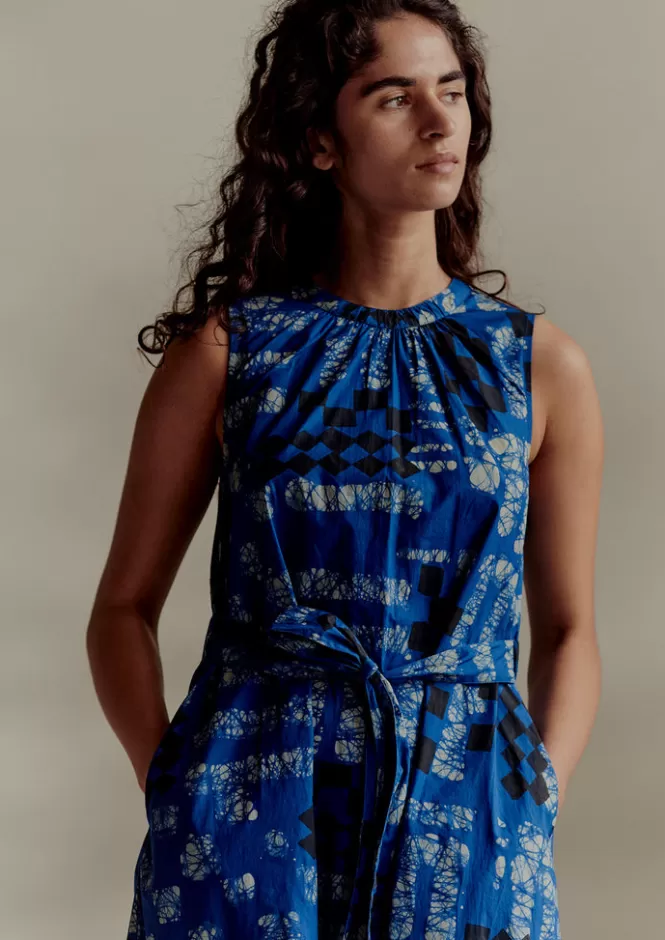 Abito in Popeline con Stampa a Blocchi Batik - Elegante e Confortevole per Donna a Prezzo Accessibile
