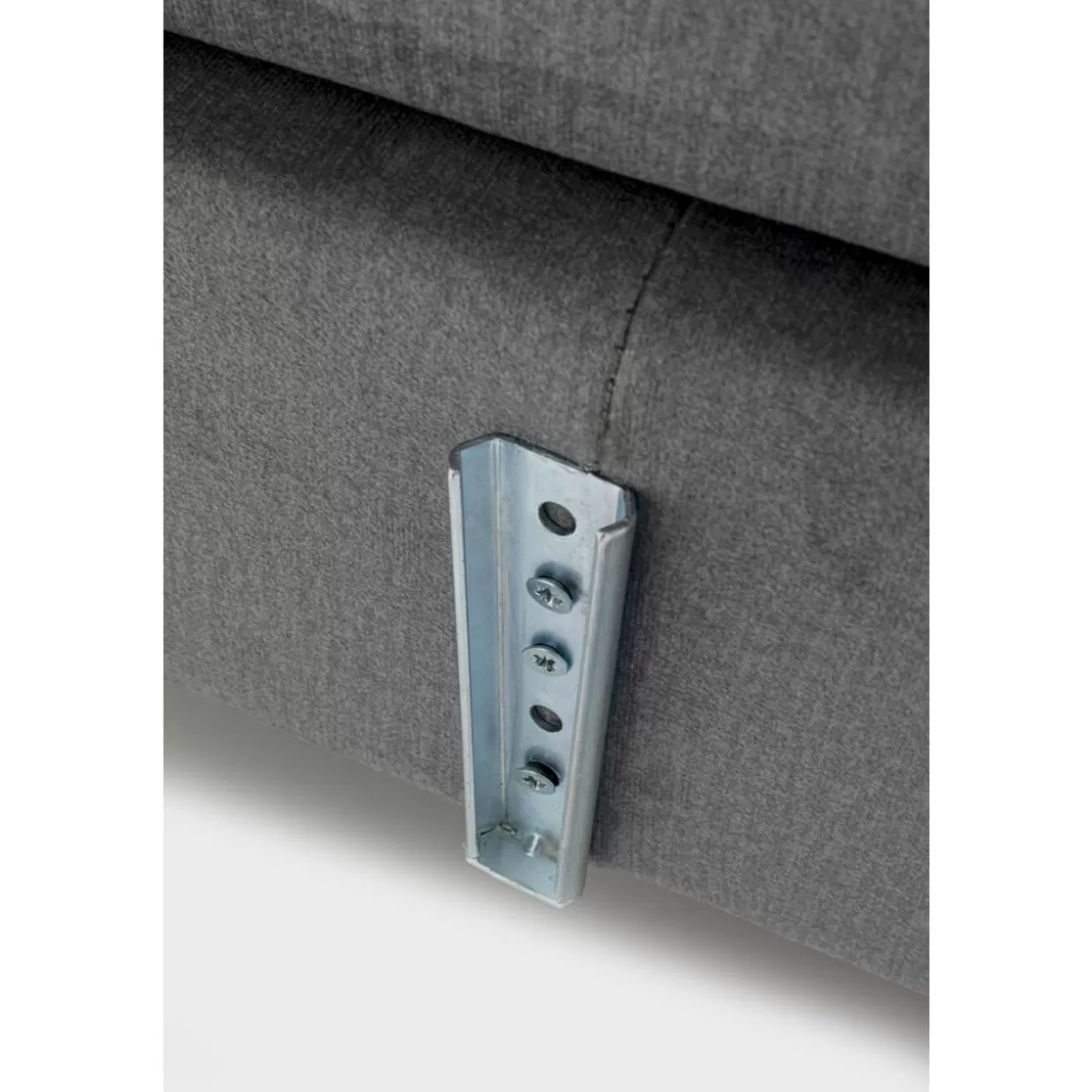 KARE Design – Letto Matrimoniale Benito Star con Struttura Boxspring, Grigio Elegante 160x200 cm, Testiera Imbottita e Design Moderno
