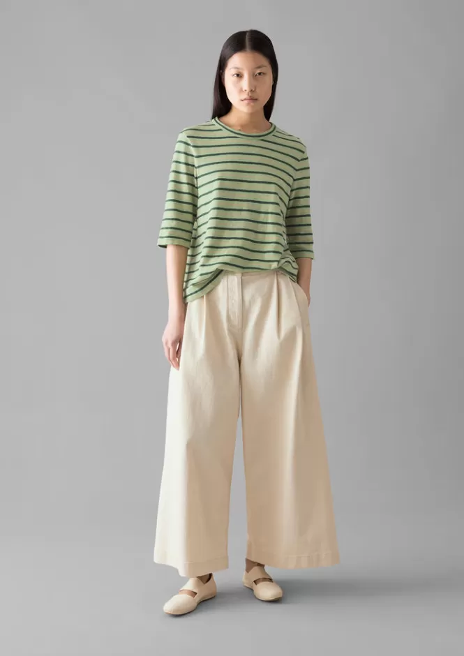 Maglia estiva Cleo in cotone rigato - Promo lampare con sconto fino al 50%  

Top casual mezzemaniche per donna in jersey traspirante  

T-shirt moda primaverile a righe orizzontali - Tessuto morbido e confortevole