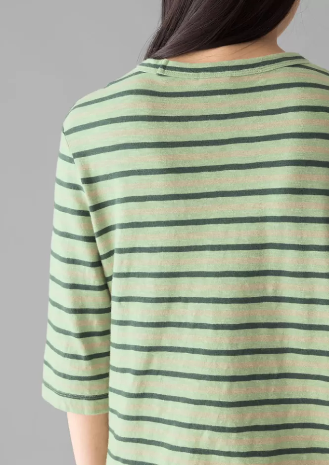 Maglia estiva Cleo in cotone rigato - Promo lampare con sconto fino al 50%  

Top casual mezzemaniche per donna in jersey traspirante  

T-shirt moda primaverile a righe orizzontali - Tessuto morbido e confortevole