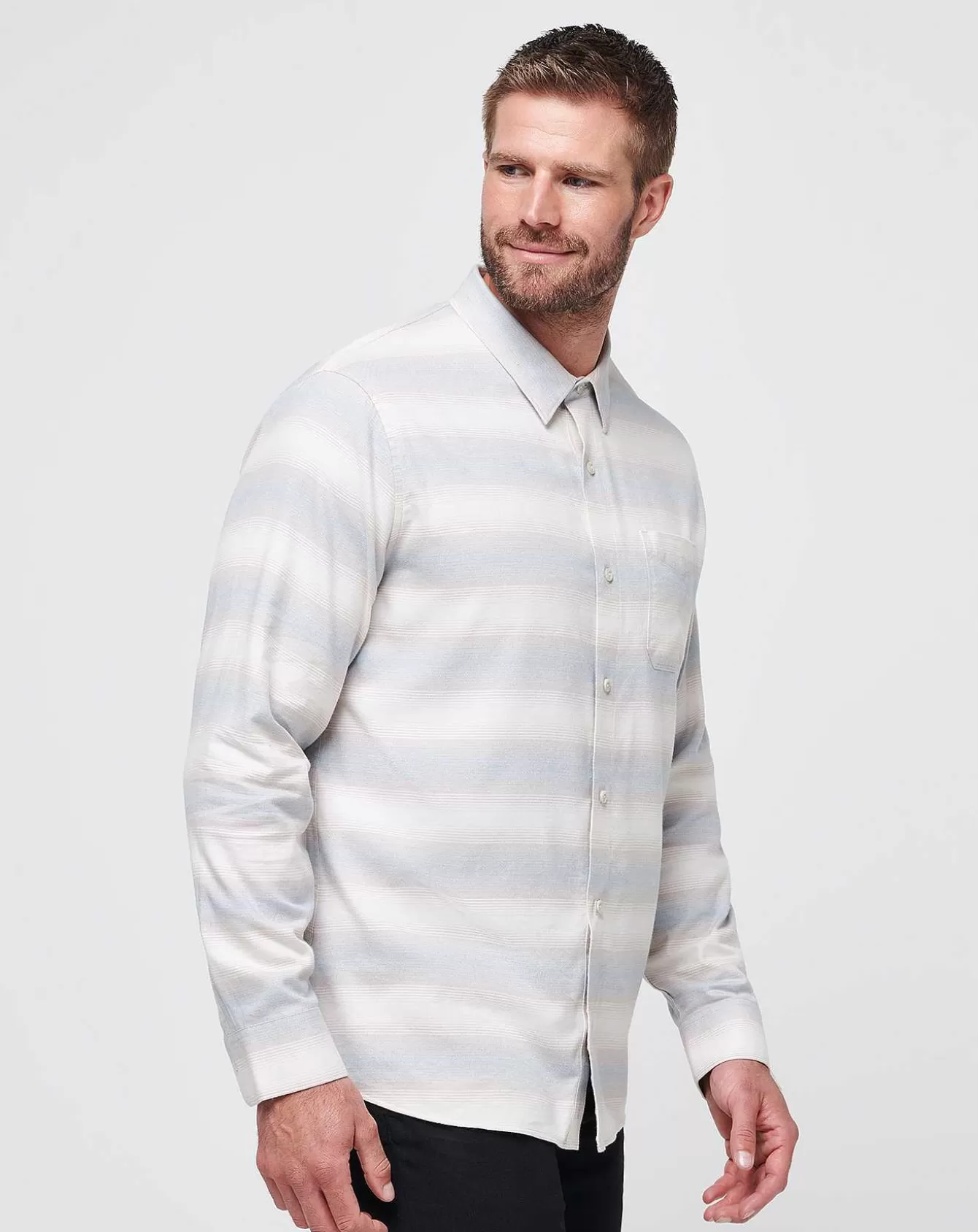 Camicia Uomo in Flanella Righe Classiche - Ultimi Pezzi Scontati con Bottoni Frontali
